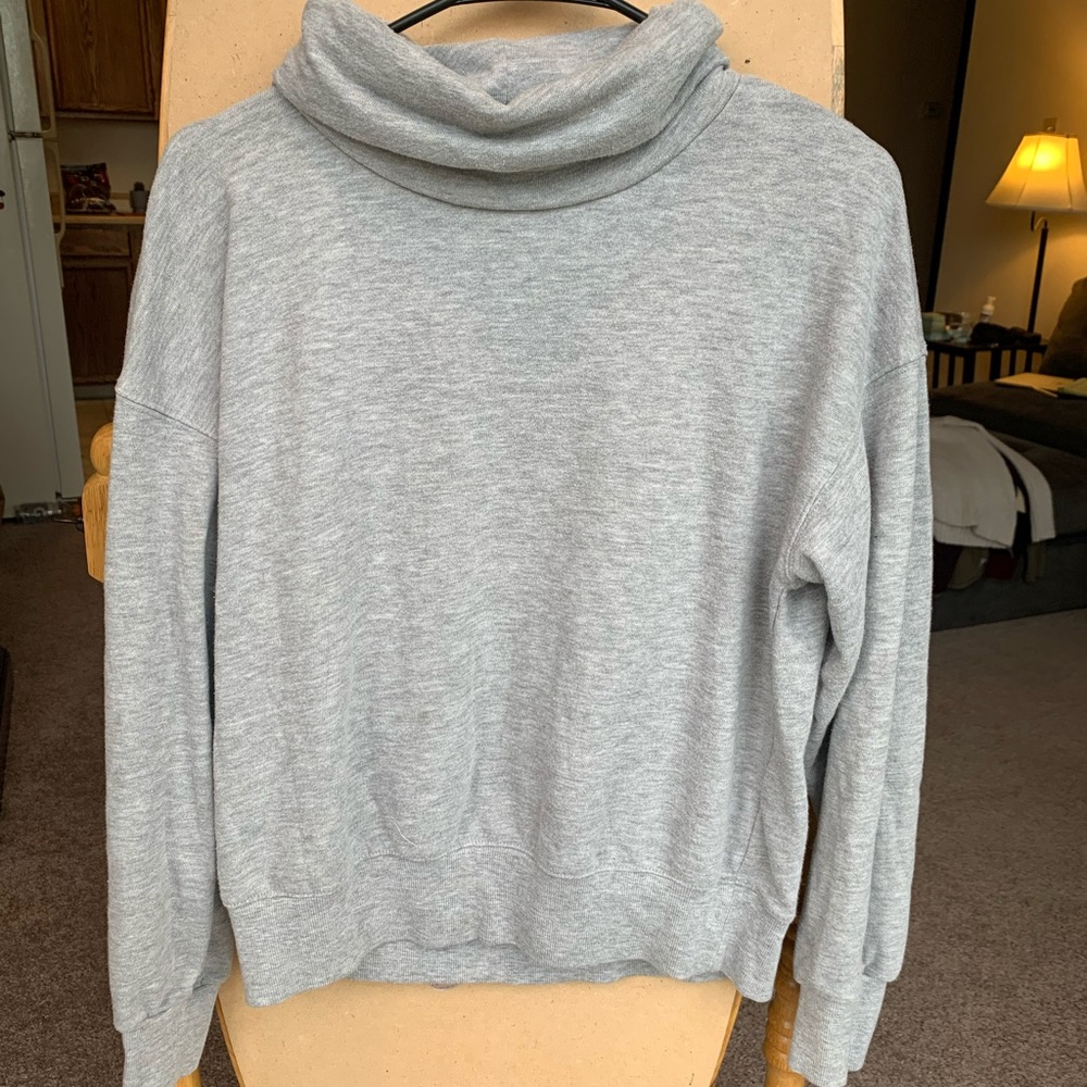 Grey turtleneck sweater